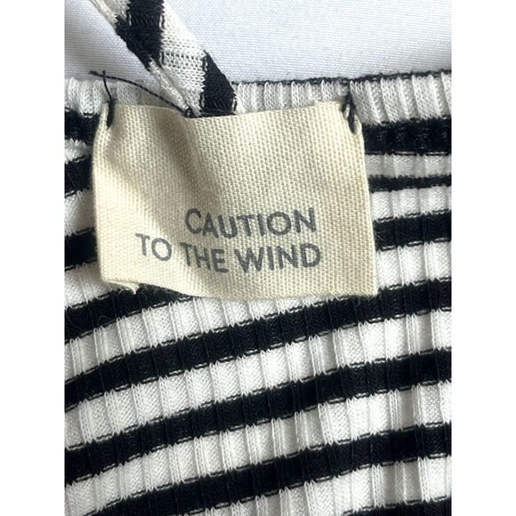 Caution to the Wind Long Midi Maxi Striped Dress Nautical Size M Cold Shoulder - Picture 9 of 12
